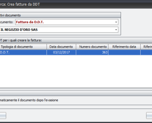 Crea fatture da DDT